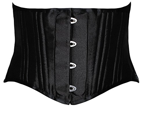 DeepTwist 26 Steel Boned Corset Short Torso Heavy Duty Waist Training Cincher,UK-DT1934-Black-M steampunk buy now online