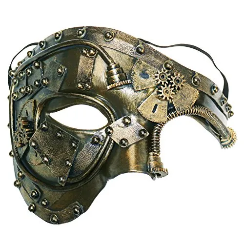 Coddsmz Masquerade Mask Steampunk Phantom of The Opera Mechanical Venetian Party Mask(Antique Gold) steampunk buy now online Coddsmz Masquerade Mask Steampunk Phantom of The Opera Mechanical Venetian Party Mask(Antique Gold) steampunk buy now online