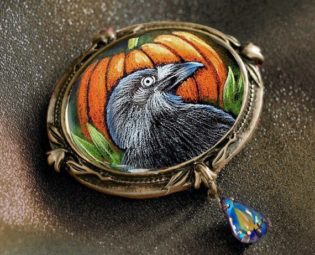 Black Raven Pin, Bird Pin, Bird Jewelry, Halloween Jewelry, Halloween Enamel Pin, Halloween Gifts,Pins, Halloween Pin, Lapel Pin, Brooch Pin by ShelleyCooperJewelry steampunk buy now online
