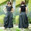 Boho Hippie Women Charcoal Gray Skirt/Pants, Steampunk Convertible Skirt Or Pants, Steampunk Clothing, tie Dye Resort Skirt/Pants - SKP031C by beyondclothing steampunk buy now online