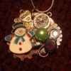 Holiday Steampunk Pin/Brooch with Snowman by DesignsbyAuntVV steampunk buy now online