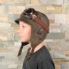Kids Aviator Hat, Pilot Costume and goggles, Steampunk Hat for Children, real brown leather, for boy and girl, CA2 by CoteCuir steampunk buy now online