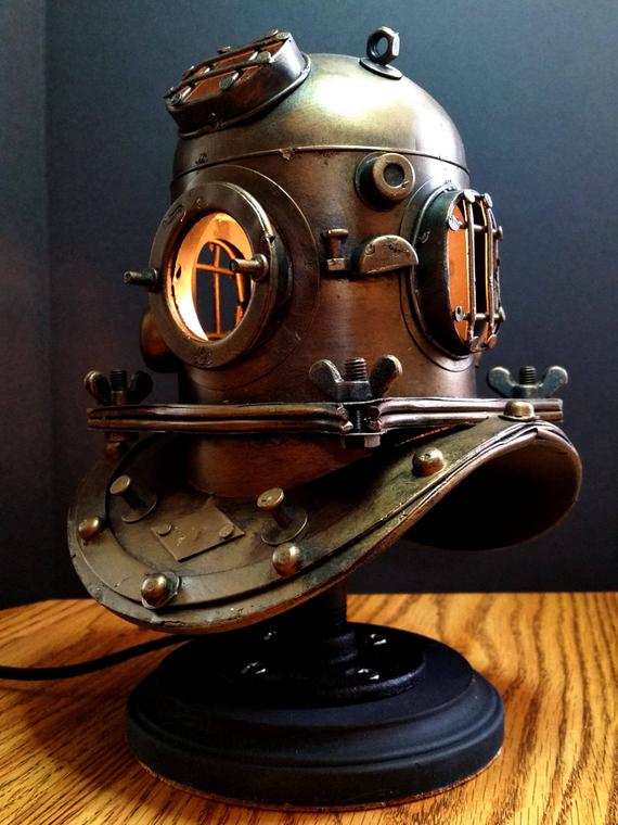 Nautical Scuba Divers Accent Lamp w Stand by ResinStore steampunk buy now online