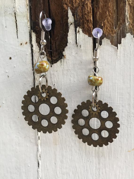 Rustic Gear Earrings, Gift For Her, Country Earrings, Handmade Earrings, Earrings For Her, Drop Earrings, Dangle Earrings, Steampunk by SweetroseJewelryShop steampunk buy now online Rustic Gear Earrings, Gift For Her, Country Earrings, Handmade Earrings, Earrings For Her, Drop Earrings, Dangle Earrings, Steampunk by SweetroseJewelryShop steampunk buy now online