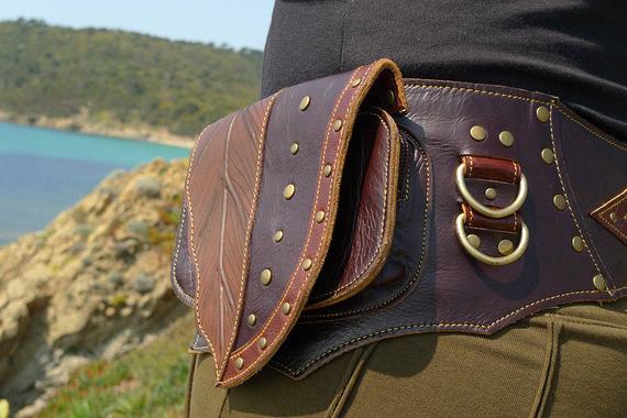 Utility Belt | Handmade Leather Belt | Hip Belt | Biker | Pixie | Psytrance | Urban Gypsy | Burning Man | Festival Fashion | OFFRANDES | by offrandes steampunk buy now online