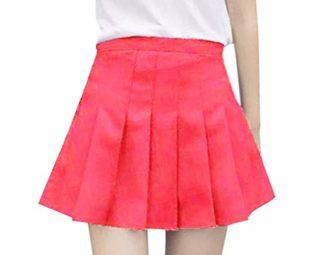 Auifor Women Casual Skirts Simple Sweet High Waist Slim Tennis Skirt Daily Outdoor Dress(WineRed,L steampunk buy now online