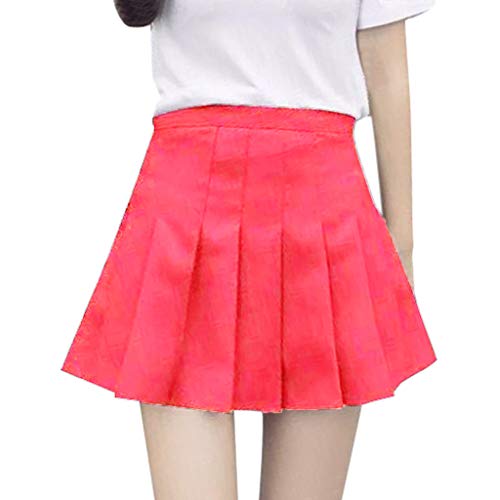 Auifor Women Casual Skirts Simple Sweet High Waist Slim Tennis Skirt Daily Outdoor Dress(WineRed,L steampunk buy now online