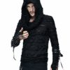 Devil Fashion Steampunk Hooded?Long Sleeve T-Shirt Gothic?Holes T-Shirt Blouse Casual Tops for Men,S Black steampunk buy now online