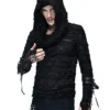 Devil Fashion Steampunk Hooded?Long Sleeve T-Shirt Gothic?Holes T-Shirt Blouse Casual Tops for Men,S Black steampunk buy now online