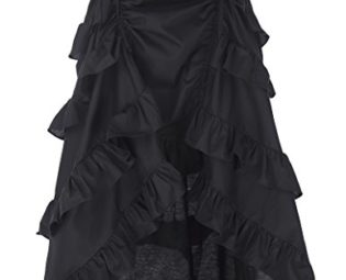Belle Poque Womens Steampunk Elastic Skirt Black Victorian Gothic Outfits M Black steampunk buy now online