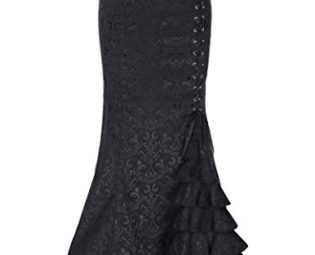 Belle Poque Women's Steampunk Elastic Ruffle Thin Gothic Skirts Size 12 BP0204-1 steampunk buy now online