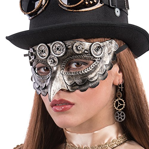 Carnival Toys 1762 Steampunk Owl Mask, Brown, One Size steampunk buy now online