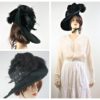 Antique Edwardian Silk Velvet Plumed WIDE BRIM Hat A+ Condition - 1800's Fur Feather Hat -Cloche' Hat - Steampunk Cosplay Antique Hat by HippieVintageGirl steampunk buy now online