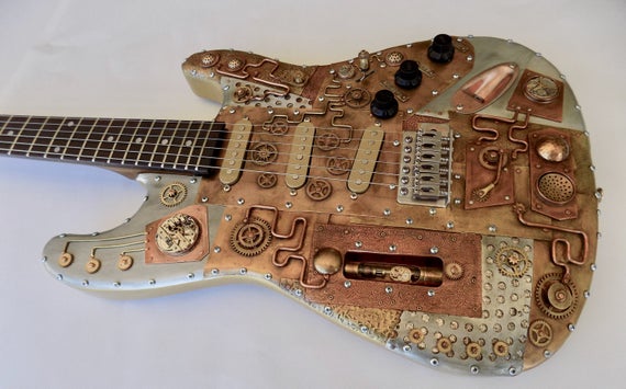 Guitar .Steampunk electric guitar .Steampunk sculpture, Steampunk guitar. by slotzkin steampunk buy now online