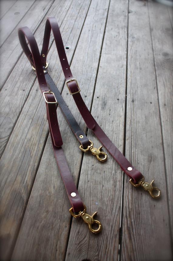 Handmade Leather Suspenders Steampunk with brass hardware by ADHLeatherCo steampunk buy now online