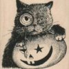 Rubber stamp Halloween cat and pumpkin Jack o Lantern Mounted scrapbooking supplies number 18279 by pinkflamingo61 steampunk buy now online