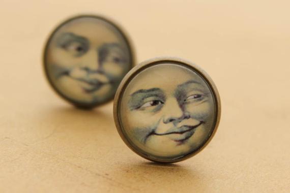 Steampunk Moon Cufflinks - Victorian Cuff Links Vintage by DubiousDesign steampunk buy now online