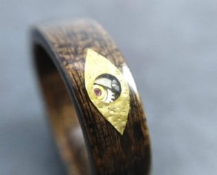 US 10.75 Bentwood Ring - Ready to Ship - Steampunk - Aged Tasmanian Leatherwood - Handcrafted by SteamWoodworks steampunk buy now online
