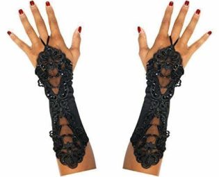 Robelli Long Finger Loop Gloves Steampunk Goth Day of the Dead Halloween Bridal steampunk buy now online