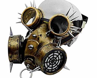 Steampunk Gothic Vintage Spikes Gas Mask Goggles Cosplay Props Halloween Costume Accessories Men/Women (mask with goggles) steampunk buy now online