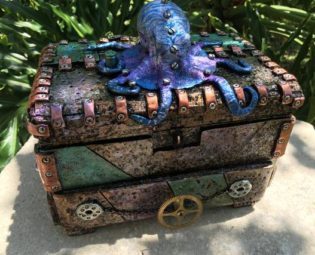 9" Steampunk Octopus Jewelry Box with Drawer by SteamPunkArtEmporium steampunk buy now online