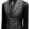 ARISTOCRAT VEST - Black Edwardian Brocade Fabric by ShrineofHollywood steampunk buy now online
