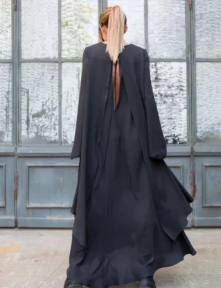 Asymmetrical Dress, Avant Garde Clothing, Maxi Kaftan, Plus Size Clothing, Black Maxi Dress, Plus Size Maxi Dress, Long Dress, Gothic Dress by IllummineeFashion steampunk buy now online
