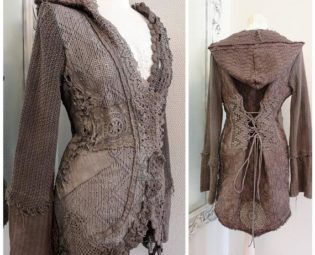 Bohemian clothing recycled fabric,Elven jacket eco friendly fashion, by RAWRAGSbyPK steampunk buy now online