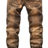 AIYINO Mens Heavy Duty Basic Straight Leg Slim Fit Stretchable Denim Jeans Pants All Waist (30W x 32L, 01 Gold) steampunk buy now online