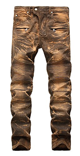 AIYINO Mens Heavy Duty Basic Straight Leg Slim Fit Stretchable Denim Jeans Pants All Waist (30W x 32L, 01 Gold) steampunk buy now online