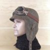 Aviator Hat, Leather Motorcycle Helmet, Pilot Cap, WW2 Military Steampunk Hat, aviation goggles, Leather Old Brown, for Men and Women CA02 by CoteCuir steampunk buy now online