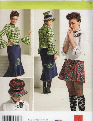 New Sewing Pattern Simplicity 8020 Goth Steampunk Top Skirt Hat Skeleton Size 4/12 Bust 29 30 32 34 Uncut (Last size left) by LanetzLiving steampunk buy now online
