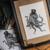 Sir Kraken - unframed 6x8 print by gothic0921theshop steampunk buy now online