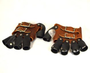 Steampunk Gloves: Black and Braown Half Finger Gloves - Size Large by RavenCraftLeather steampunk buy now online
