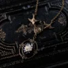 Victorian Flower Cameo Necklace- Brass and Black by ragtrader steampunk buy now online Victorian Flower Cameo Necklace- Brass and Black by ragtrader steampunk buy now online