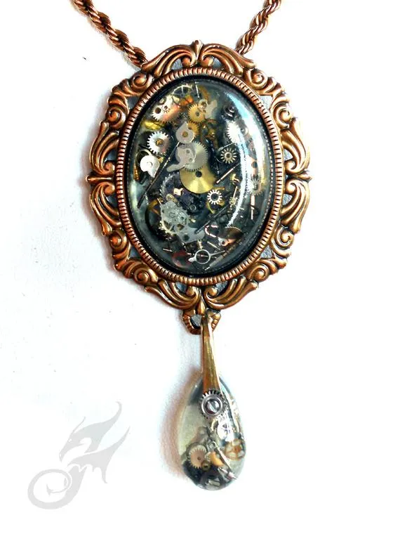 Victorian Steampunk Style Brooch Pendant with Resin Cabochon Watch Gears Oxidized Brass Pin or Necklace Brass Chain Pin0066 by Robin Delargy by FANTASTICALITYbyRTD steampunk buy now online Victorian Steampunk Style Brooch Pendant with Resin Cabochon Watch Gears Oxidized Brass Pin or Necklace Brass Chain Pin0066 by Robin Delargy by FANTASTICALITYbyRTD steampunk buy now online