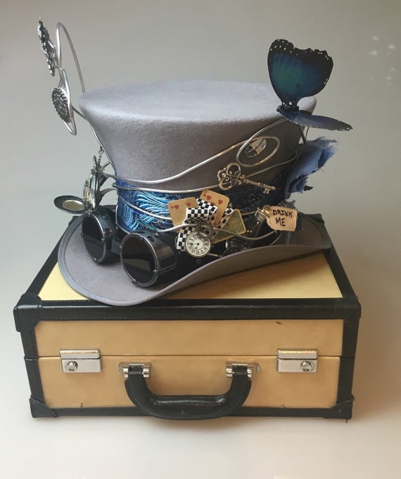 Alice and Wonderland Steampunk Mad Hatter Top Hat by CustomCostumesCaprio steampunk buy now online