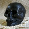 Beeswax Candle Smooth Skull Shape in Black by PeaceBlossomCandles steampunk buy now online