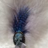 Gothic Blue and Silver Feather, Day of the Dead Hair Clip, Rockabilly, Steampunk, Lolita by VintageAndCuriosites steampunk buy now online