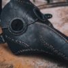 Old Plague Doctor Mask Leather Black, Medieval Bird Mask, Steampunk Masquerade Halloween Mask by ZiLeathercraft steampunk buy now online