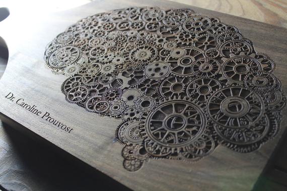Personalized Steampunk Brain Cutting Board, Graduation Gift, Unique Gifts for Teachers, Brain Art, Psychiatrist Gift, Psychiatric Nurse by AFamilyForest steampunk buy now online