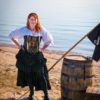 Pirate Black and Gold Corset, Steampunk, Renaissance, Victorian, Renaissance Festival, Ren Fair, Faire, Costume, Steel Boned Corset by SilverLeafCostumes steampunk buy now online
