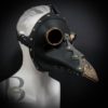 Plague Doctor Mask Steampunk Bird Mask Raven Mask Costume Cosplay Masquerade Mask Unisex Fully Adjustable Black with Gold Beak by 4everstore steampunk buy now online