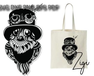 Steampunk svg, owl svg, top hat svg, funny svg, steam punk svg, files for cricut by ZigiDesignStudio steampunk buy now online