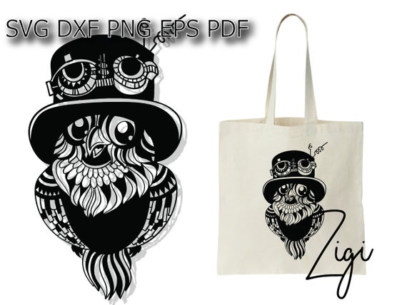 Steampunk svg, owl svg, top hat svg, funny svg, steam punk svg, files for cricut by ZigiDesignStudio steampunk buy now online