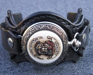 Harry Potter Pocket Watch, Wrist Watch, Black Leather by loversbracelets steampunk buy now online