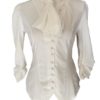 Ivory White Gothic Victorian Steampunk Pirate Cravat Renaissance Blouse Shirt by GothicRockabilly steampunk buy now online