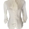 Ivory White Gothic Victorian Steampunk Pirate Cravat Renaissance Blouse Shirt by GothicRockabilly steampunk buy now online