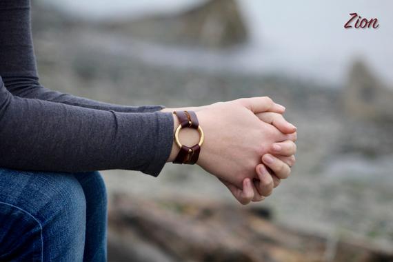 Petite Essential Leather and Brass Bracelet - 6 Colors (Browns, Black and White) by AVikingPrincess steampunk buy now online