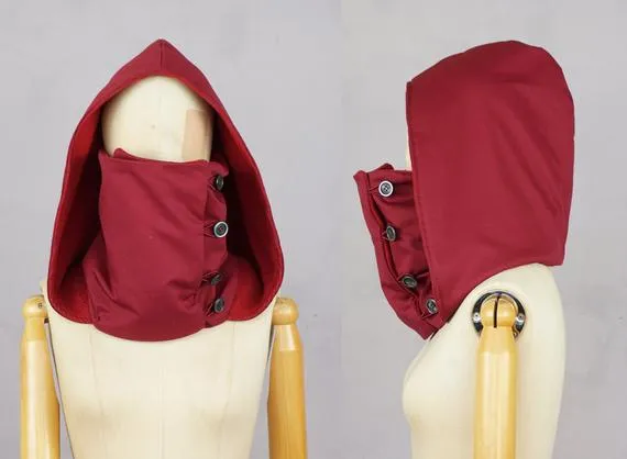 Red hooded cowl, Unisex, hooded scarf, cotton, unisex, eco friendly, men, scoodie, Solmode, OOAK by SolmodeDesign steampunk buy now online Red hooded cowl, Unisex, hooded scarf, cotton, unisex, eco friendly, men, scoodie, Solmode, OOAK by SolmodeDesign steampunk buy now online